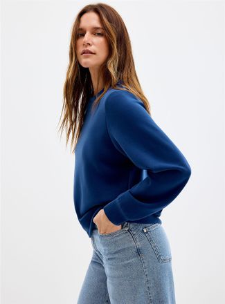Contemporaine Womens Peachskin crew-neck sweatshirt