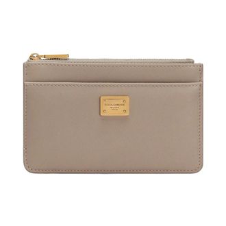 Dolce & Gabbana Wallets & Cardholders, female, Beige, Size: ONE SIZE Medium Calfskin Card Holder