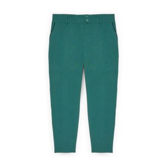 Fiorella Rubino Broeken, Dames, Blauw, 7Xl, Polyester, Carrot Fit Broek met Studs