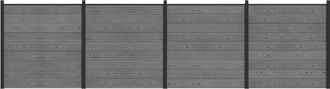 vidaXL Conjunto De Valla 699 X 186 Cm Wpc Y Aluminio Gris Vidaxl