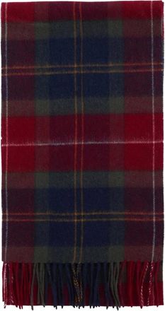 Barbour checked fringed scarf - Red