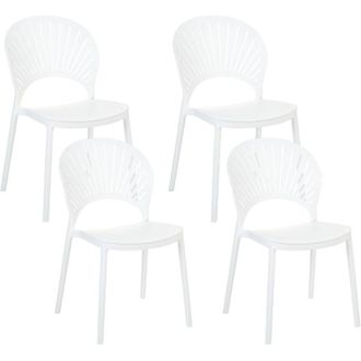 Beliani Beliani - Set 4 sedie da pranzo interno ed esterno in plastica bianco Ostia