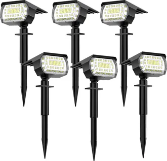 OEM Conjunto De Varios Focos Solares, 57 Led Blancos Fr&iacute;os, Resistentes Al Agua Ip65, Para Jard&iacute;n, Entrada De Veh&iacute;culos Y C&eacute;sped