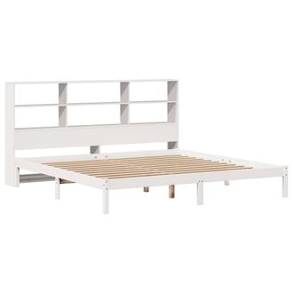 Berkfield Home Decorative Bookcase Bed Frame White 180x200 cm Super King Solid W