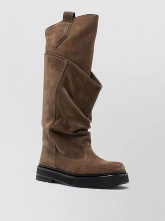 The Attico suede leather knee-high pull-on boots