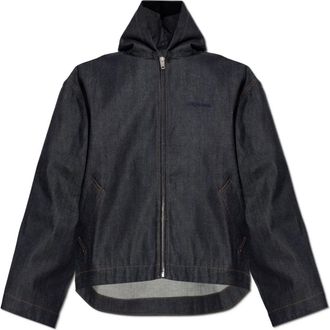 Balenciaga Jassen, Heren, Blauw, S, Denim, Denim Hooded Jacket