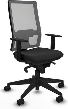 Piqueras y Crespo Piqueras Y Crespo - Horna sincro malla gris similpiel negro brazos 1D base piramidal ruedas 65mm nailon