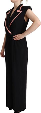 Dolce & Gabbana Womens Black Wool Blend Sleeveless Jumpsuit Dress