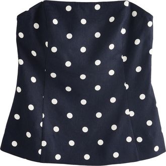 Next Textured Spot Strapless Top in Black at Nordstrom, Size 12 Us