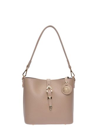 Roberta M Beige Rundleer Tas