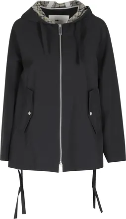 OOF Wear Black Wien Hooded Check-Lined Polyester Parka