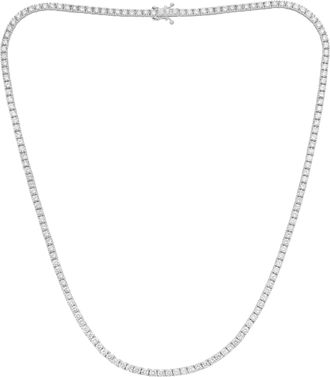 Diana M. Jewels 14kt white gold lab grown round diamond tennis necklace weighing 8.18 cts tw set in a four prong setting