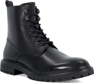 Dune London Mens Cohen - Chunky Lace Up Boots - Black Leather - Size UK 7