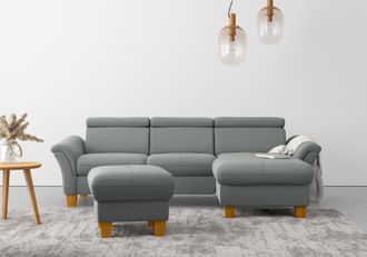 HOME AFFAIRE Ecksofa »Lindgren L-Form« wahlweise mit Bett mit klappbaren Rollen, Kasten und Kopfverstellung