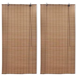 Berkfield Home Bamboo Roller Blinds 2 pcs 150 x 220 cm Brown