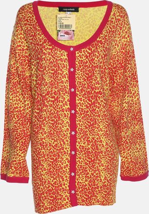 Anna Scholz Red/yellow Animal Print Jersey Cardigan