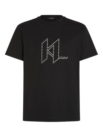 Karl Lagerfeld DNA studded-monogram T-shirt - men - Organic Cotton - M - Black