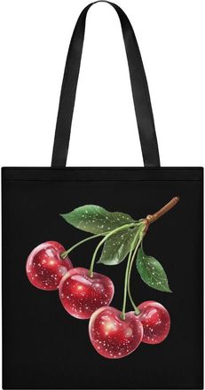 Generic Sparkle Cherries Womens Tote Casual Shopping Bag Lightweight Shoulder Bags Hobos Handbag for Work Travel Daily 35x40cm