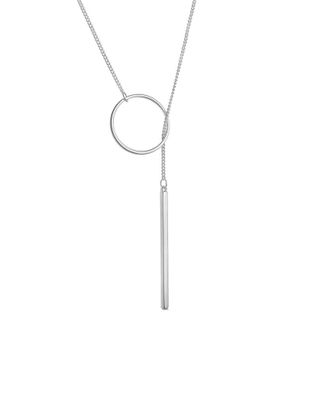 Sterling Forever Rhodium Plated Lariat Necklace