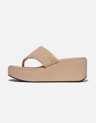 FitFlop Womens FitFlop PlatFForms Womens Wedge Toe-Post Sandals - Classic Beige B41 - Tan - Size: 7