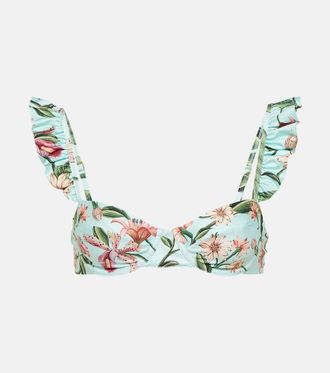Agua Bendita Top bikini Kiwi con stampa