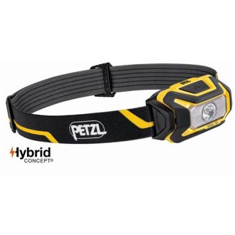 Petzl Linterna Frontal Compacta Petzl Aria 1r Waterproof - 450 L&uacute;menes - Negro/amarillo- Pila Incluida - E069ca00