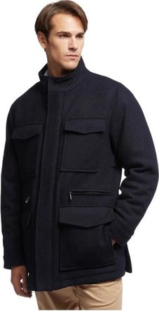 Brooks Brothers Harris Tweed Field Jacket - Heren - Mantel - Blauw - M - Tweed - Jassen