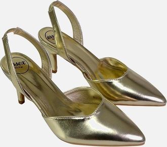 XY London Womens XY London Womens/Ladies Imogen Metallic Sling Back Court Shoes - Gold - Size: 3