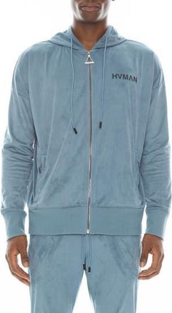 HVMAN Microfiber Zip Hoodie in Dusk Blue at Nordstrom Rack, Size Xx-Large