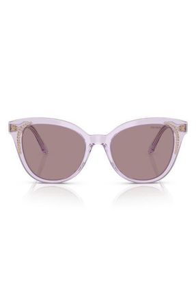 Swarovski 53mm Butterfly Sunglasses in Transparent Lilac/Violet at Nordstrom