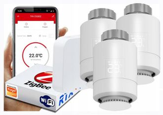 OEM 3 Cabezales De Termostato Rtx + Puerta De Enlace Wifi Tuya Set Zigbee