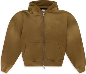 Rhude Brown Zip-UP Hoodie