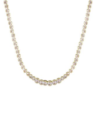 Adornia Adornia 14K Plated Bezeled Crystal Tennis Necklace