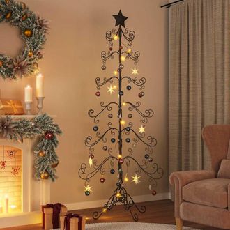 vidaXL &Aacute;rbol De Navidad Para Decoraci&oacute;n Metal Negro 215 Cm Vidaxl