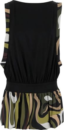 Pucci Abito midi con stampa Marmo - Nero