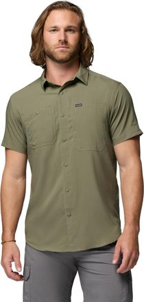 Columbia Mens Silver Ridge Utility Lite Short Sleeve Hiking Shirt, Stone Green, X-Large