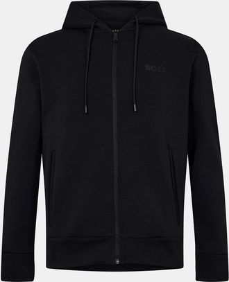 HUGO BOSS Mens Saggy Tape X Zip Up Hoodie in Black - Size 2XL