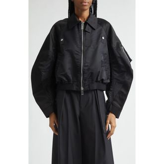 sacai Cotton Chino x Nylon Twill Jacket in Black at Nordstrom, Size 2