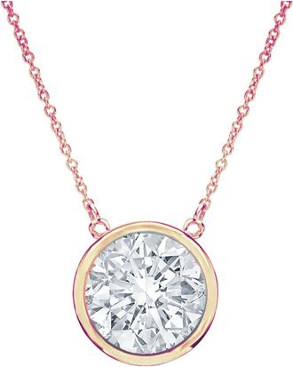 Diana M. Jewels 14 kt rose gold, 18 diamond pendant with one 0.20 cts tw round diamond