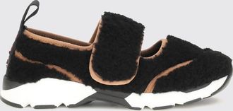 Marni Sneakers Mary Jane in shearling bicolor con chiusura a strappo