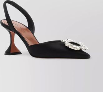 Amina Muaddi satin slingback pumps
