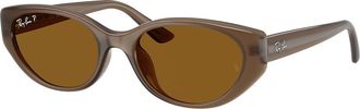 Ray-Ban RB4457D Asian Fit Polarized 677983 Mens Sunglasses Brown Size 55