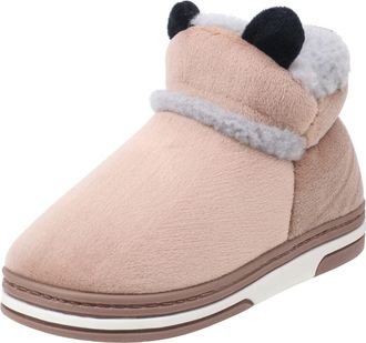 Generic Women Slip On Boots Winter Thickened Plush Shoes Casual Cute Ear Cotton Shoes Warm Fur Lined Ankle Boots Ladies Non Slip Lightweight Snow Boot for Col