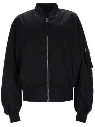 The Attico Black Solid Mock Collar Jacket