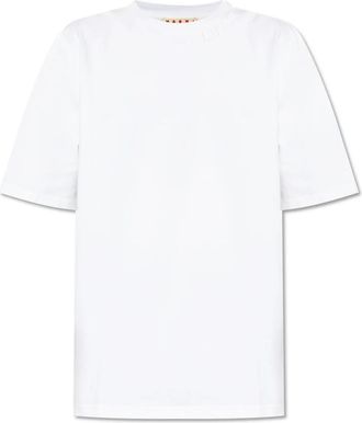 Marni Logo T-shirt - Heren - T-shirts - Wit - M - Katoen - Tops