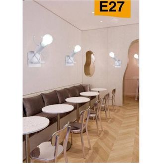 Trade Shop Trade Shop Traesio - Trade Shop - Applique Da Parete Decorativo Forma Omino Che Salta In Metallo Attacco E27 Aq50 - Blanco