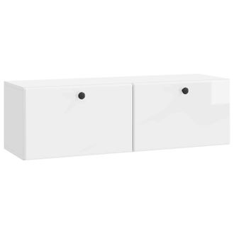 vidaXL Mueble De Tv De Pared 98 X 31 X 30 Cm Blanco Brillante Vidaxl
