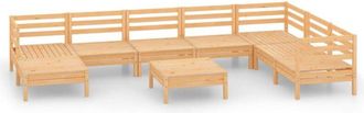 vidaXL Juego De Muebles De Jard&iacute;n 9 Piezas Madera Maciza De Pino Vidaxl