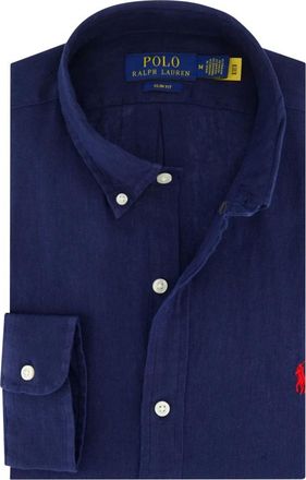Polo Ralph Lauren Overhemden, Heren, Blauw, XL, Casual Donkerblauw Overhemd