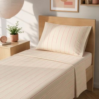 KASANOVA Completo letto singolo righe beige